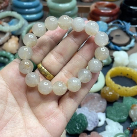 合金石英质玉（黄龙玉）手链