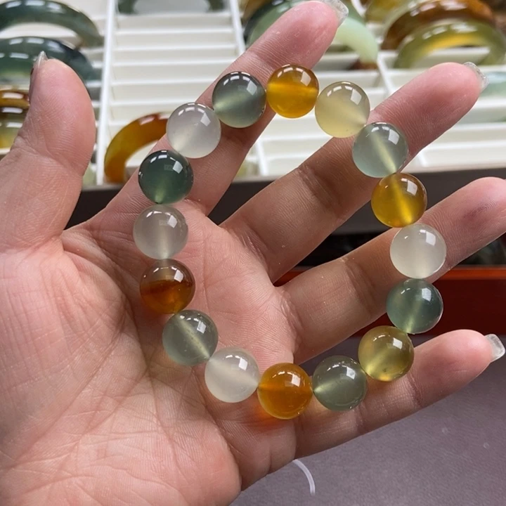 笙***崽蛇纹石玉未镶嵌手镯手串挂件