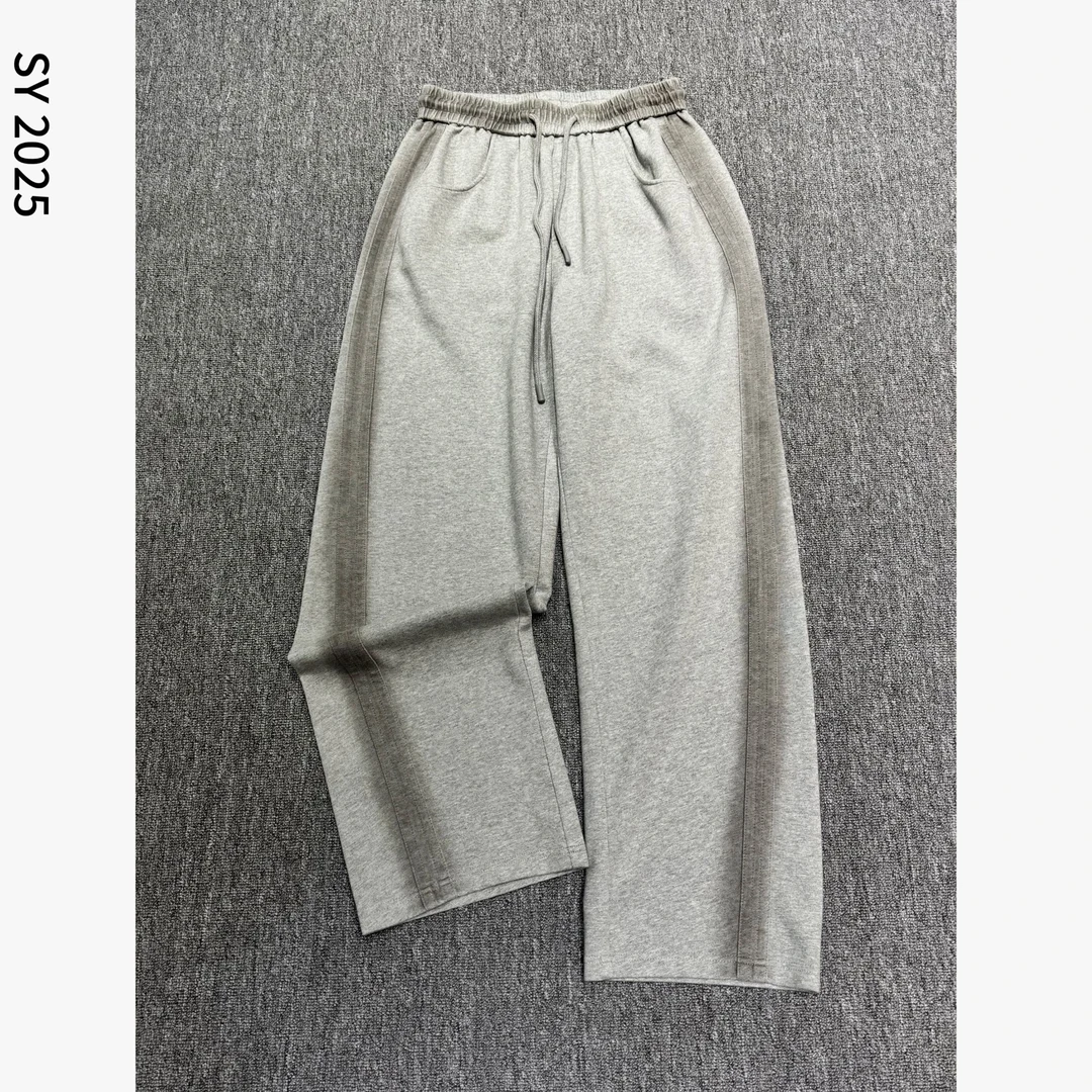 SY2025春季重磅弯刀裤宽松纯棉侧织带渐变色休闲裤百搭长裤062