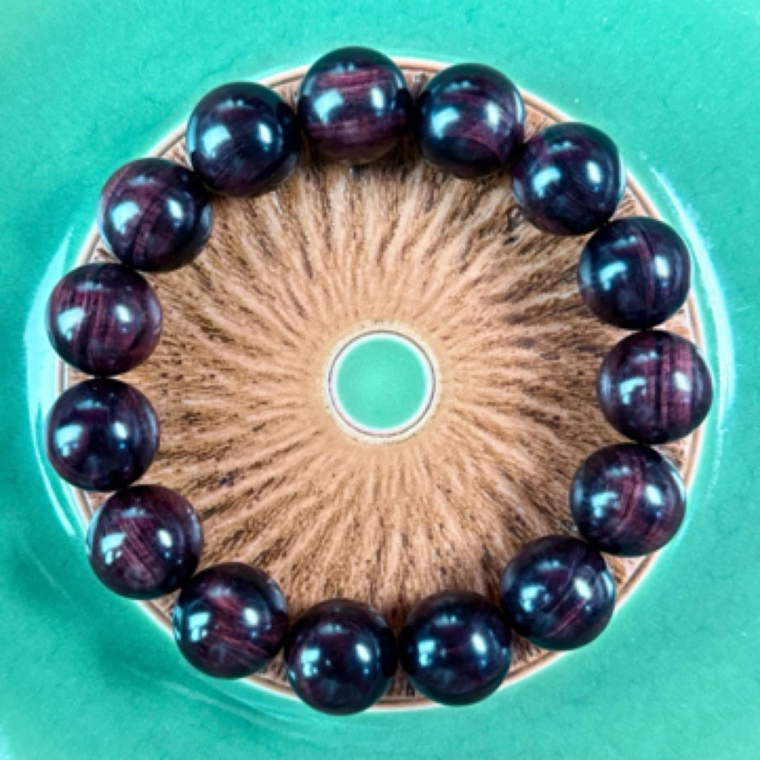 一物一拍海南黄花梨紫油梨精工小孔15mm×15颗无胶无蜡海黄收藏级