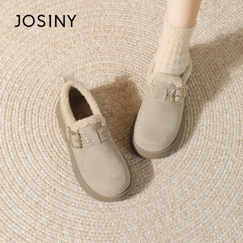 卓诗尼全包勃肯鞋女款2025新款冬季加绒加厚保暖棉鞋一脚蹬休闲鞋