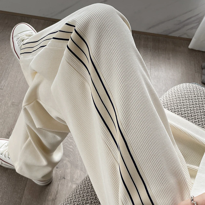 孕妇春秋季复合加厚雪尼尔欧棉绒阔腿裤直筒拖地裤长裤灯芯绒裤