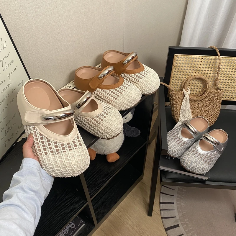 2025夏新款时尚勃肯鞋女内增高休闲镂空透气魔术贴卡皮吧拉包头拖