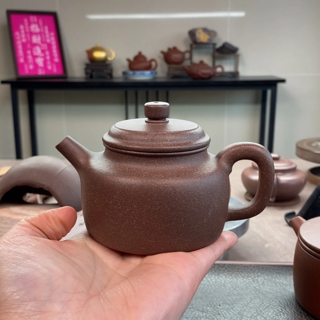 茶壶紫砂千禧紫泥德钟200cc精工半手