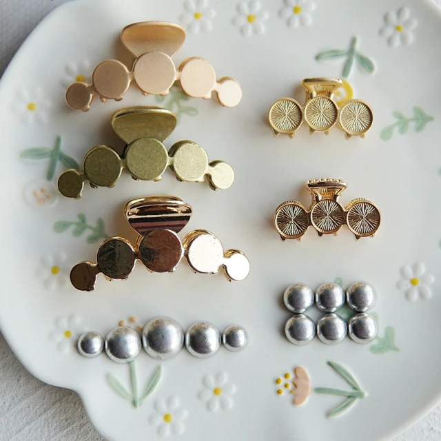 晗颖手工宋锦蓝染布手染布刺绣布圈圈抓夹合金饰品底托配件