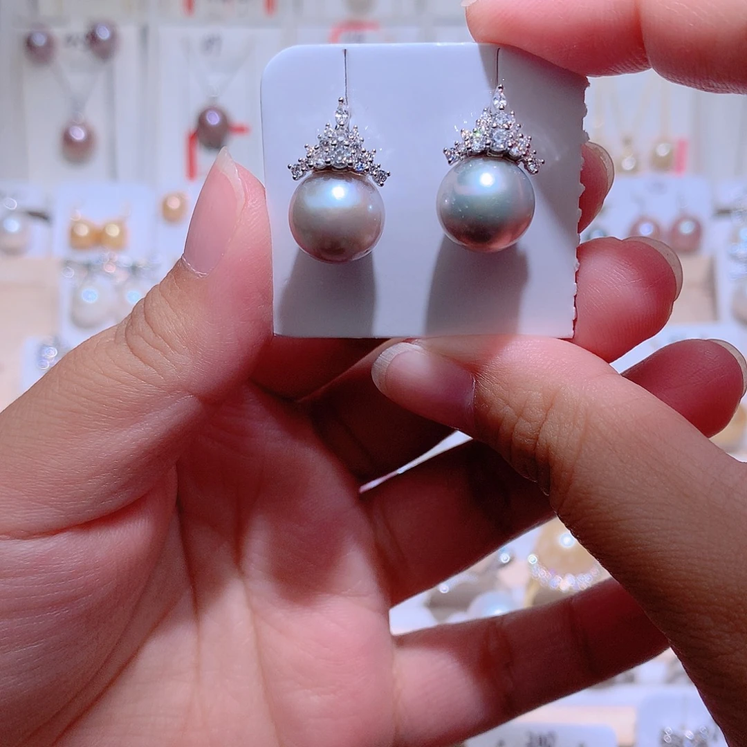 幺***儿淡水珍珠银S925镶嵌耳饰CC
