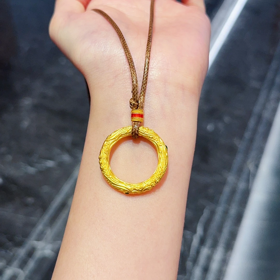 【新美源】足金999 烧蓝工艺乾坤圈吊坠（哪吒同款）