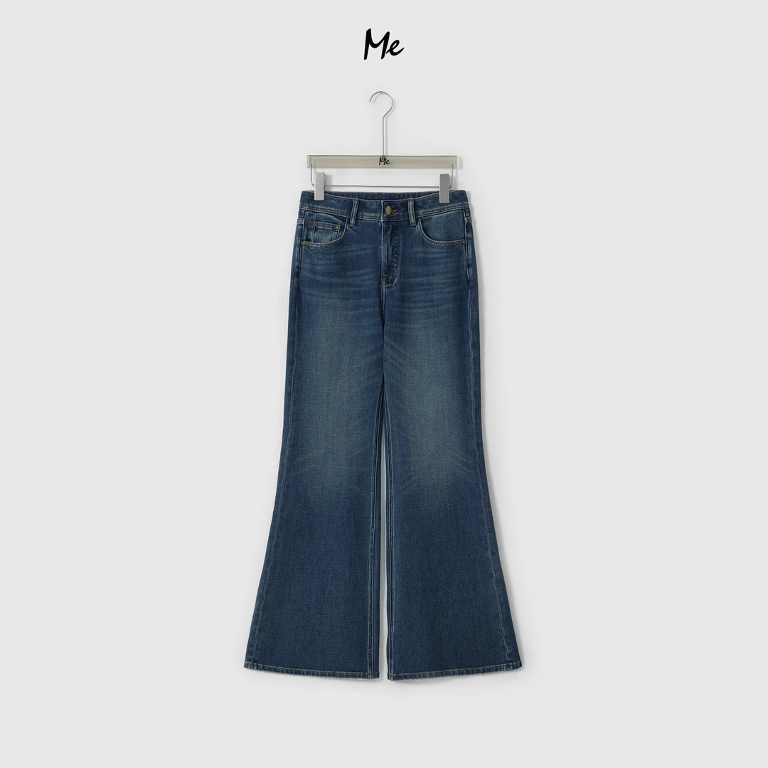 ME【CE猫爪微喇蓝牛】重工水洗抓纹高腰高弹显瘦百搭牛仔裤MESA0129