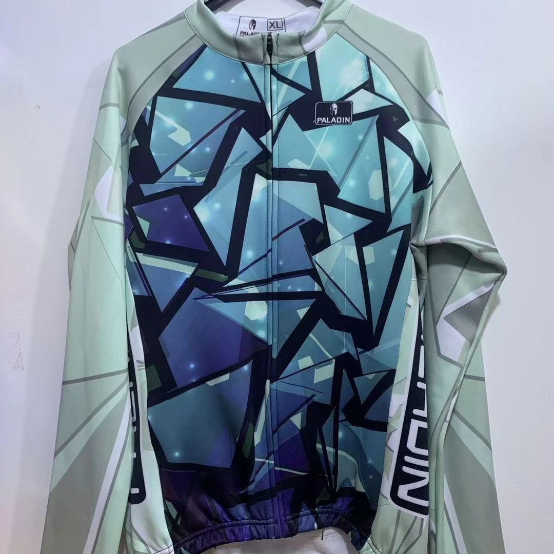 SQ 494【碎玻璃抓绒长袖男士】ILPALADINO专业版骑行服高弹