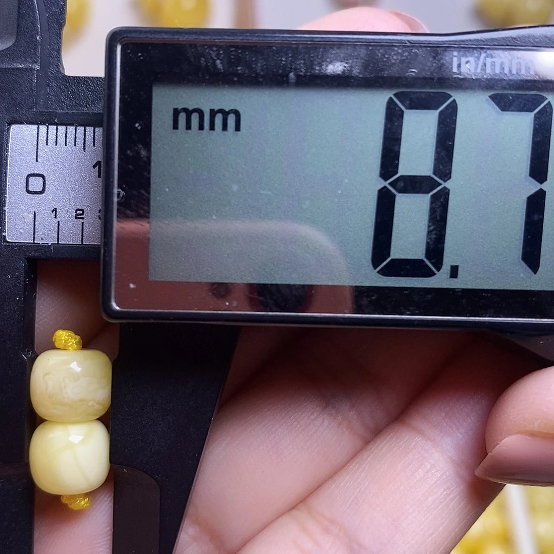 裸石琥珀未镶嵌蜜蜡老型对珠
