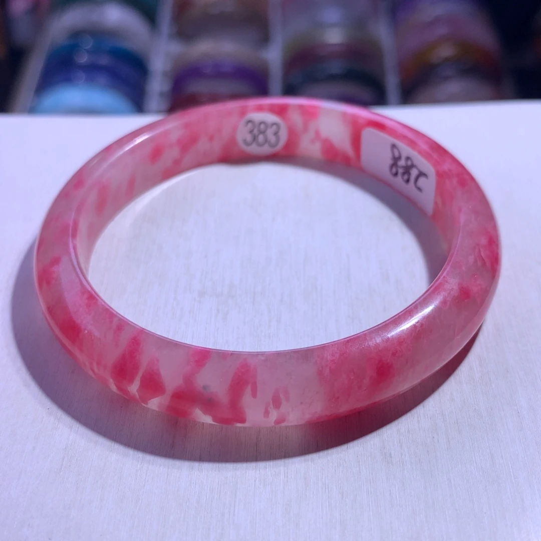 手镯银S925镶嵌水晶樱花雨60.5圈383