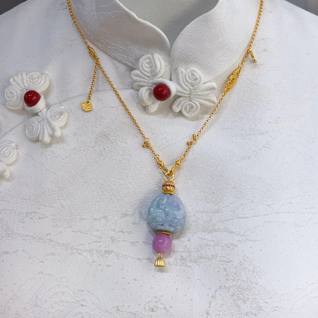 翡翠未镶嵌吊坠(赠链)代编织