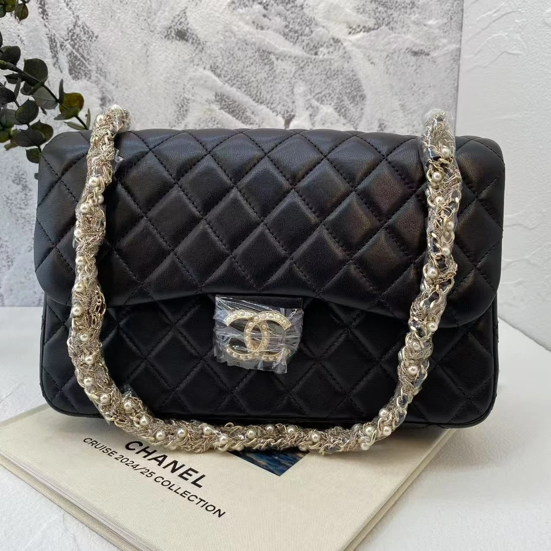 全新未使用 Chanel/香奈儿 女士小香风限量珍珠CF单肩斜挎二奢包