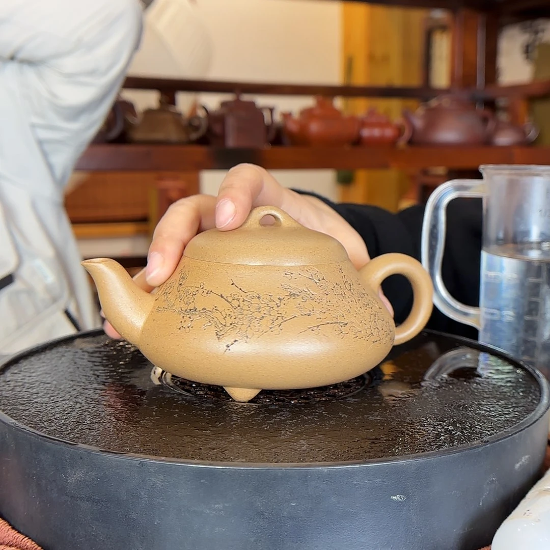 紫砂茶壶一墨熊鸿军老师 老段泥 380cc