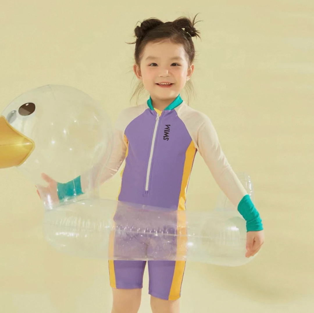 【紫色运动】2025韩系男女宝连体泳衣