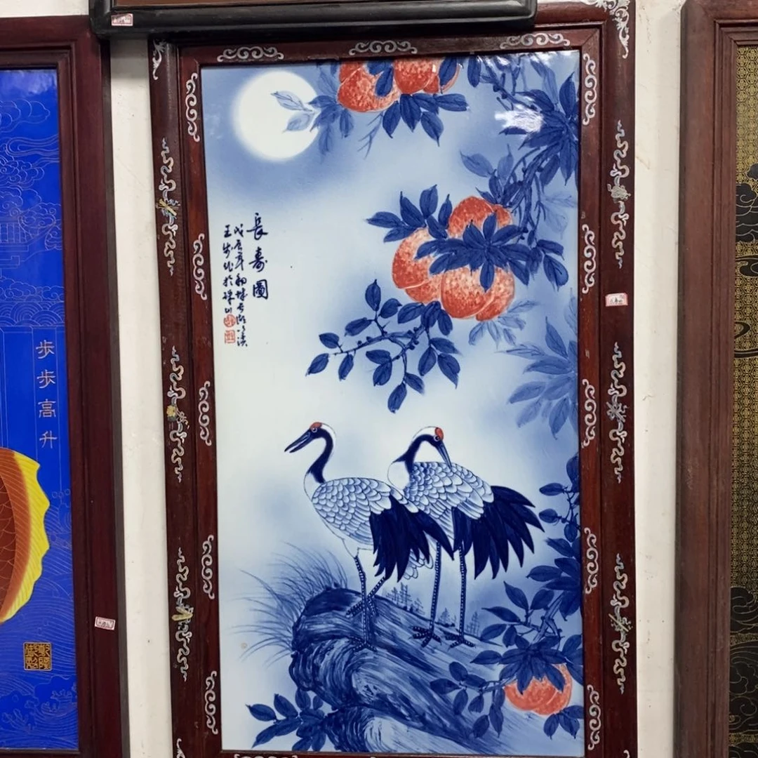 瓷片90*52*1景德镇瓷板画柴窑烧制