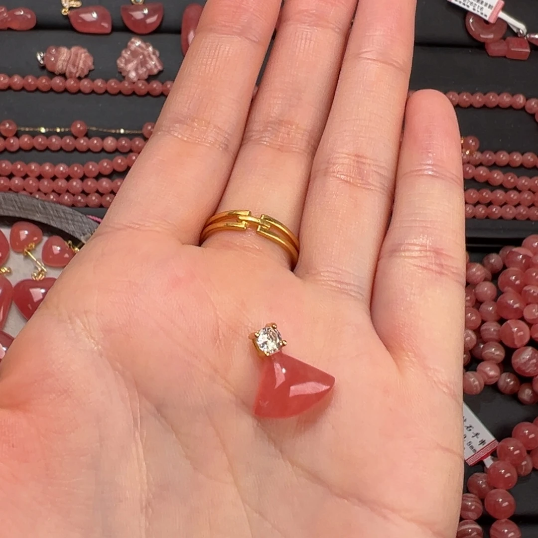 菱锰矿（红纹石）未镶嵌手绳