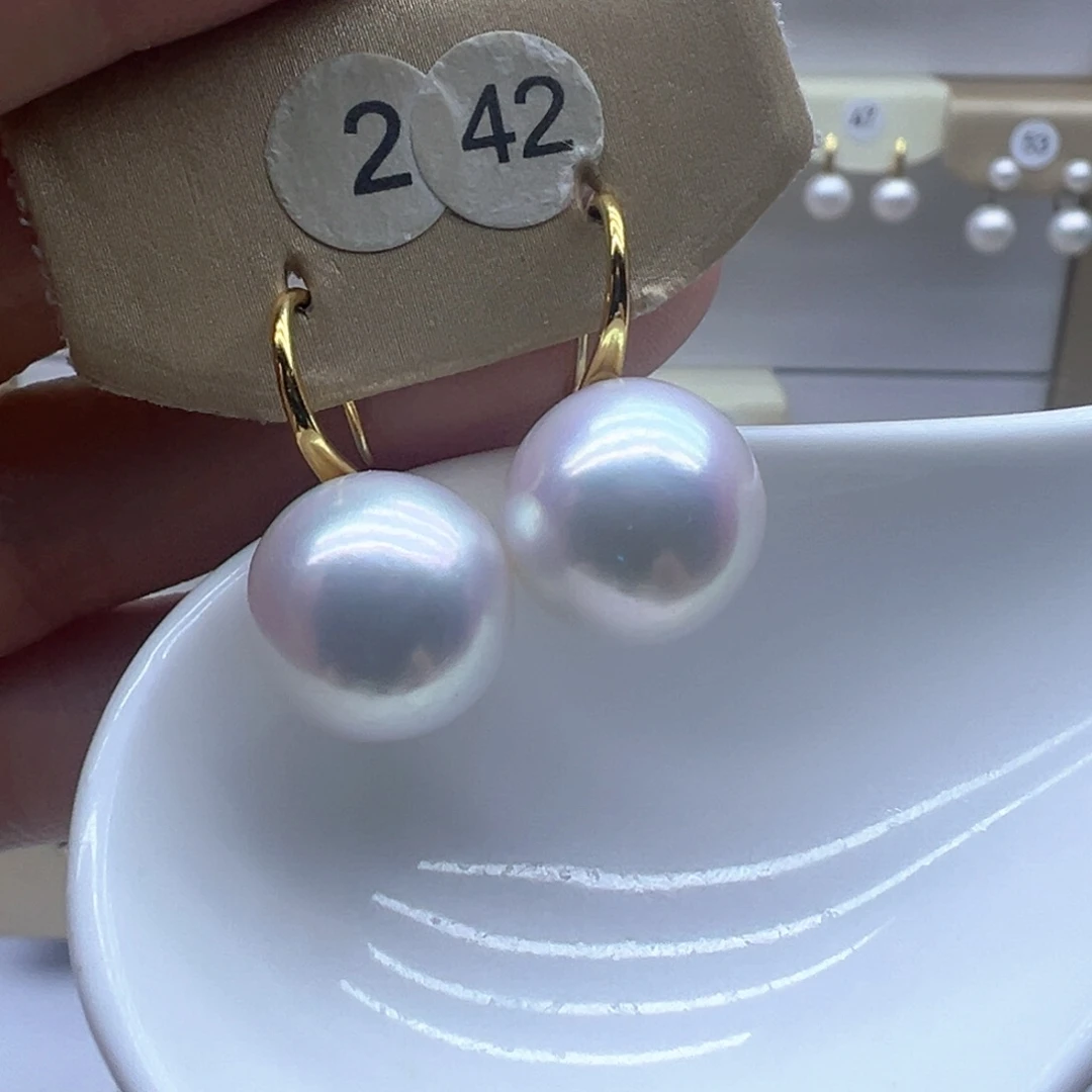 银S925镶嵌淡水珍珠耳饰