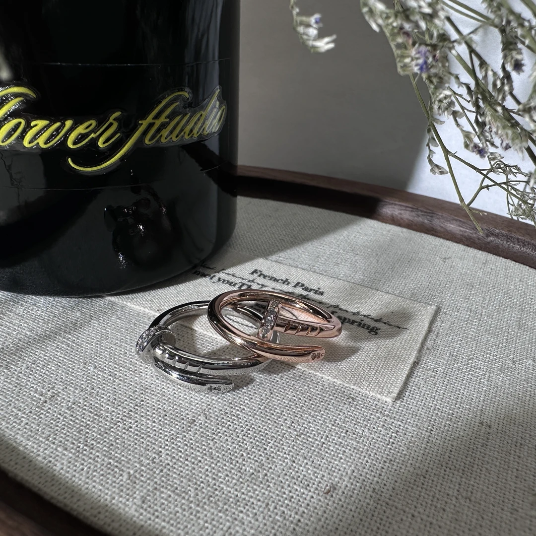 合金戒指 图钉环钻开口戒指