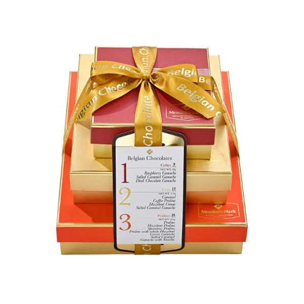 比利时 什锦巧克力制品三连盒礼盒 470g解馋零食，适合高考吃的巧克力推荐