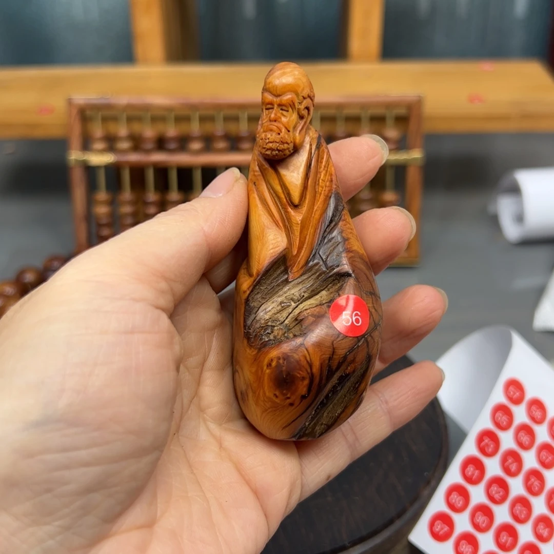 放***下木崖柏木摆件手把件，
