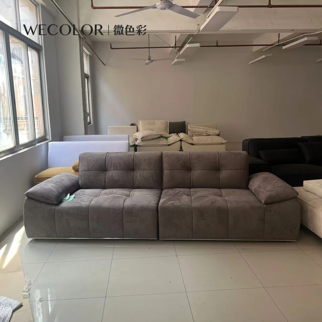 微色彩黑糖沙发意式磨砂布客厅包豪斯中古直排防水防抓可水洗沙发