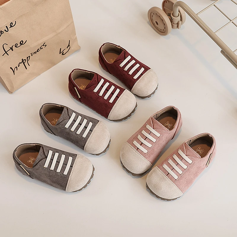 韩版童鞋2025复古韩版中性小童百搭宝宝鞋男女童圆头防滑森系皮鞋