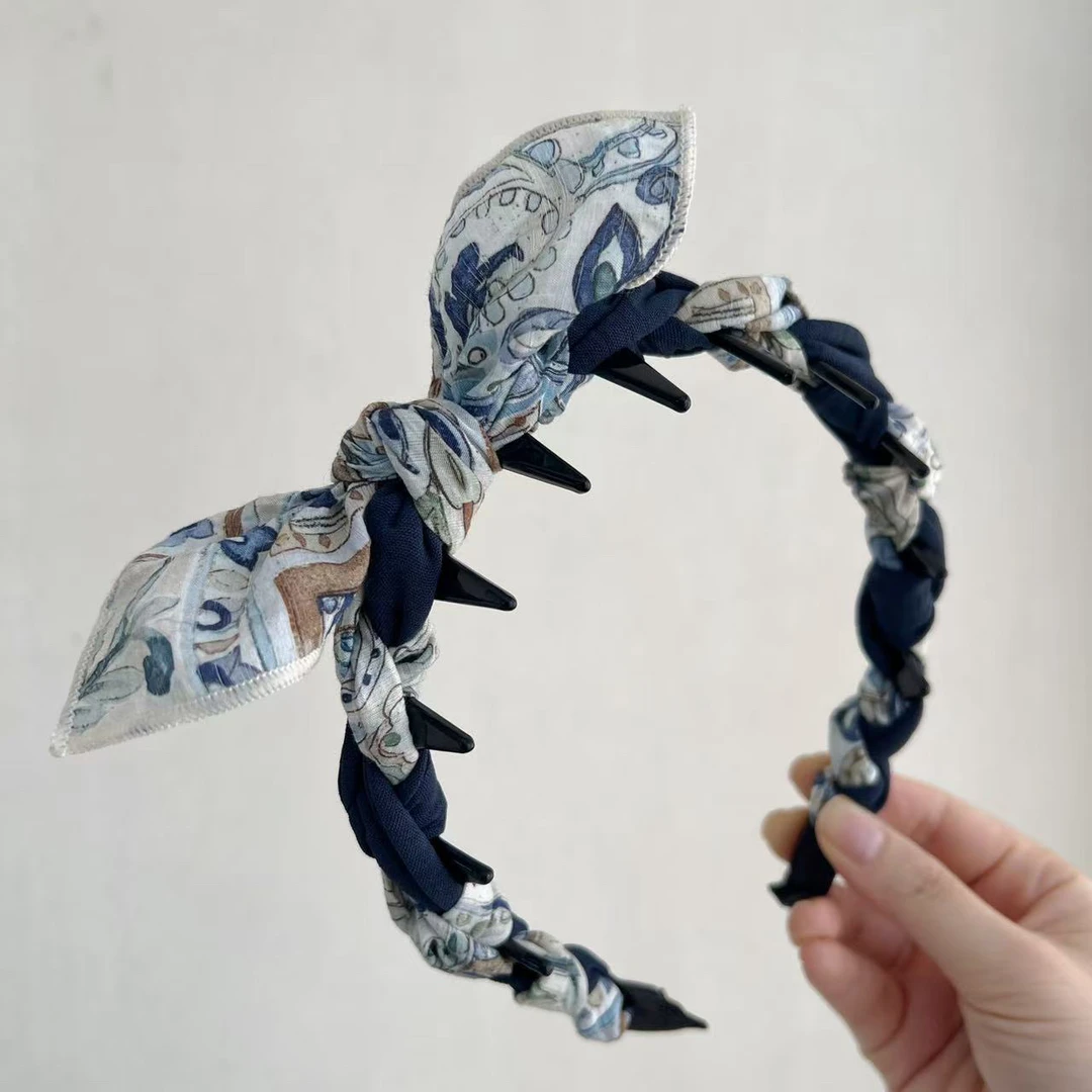 韩系原创小众设计感兔耳朵发箍甜美优雅发夹防滑带齿头箍发卡头饰