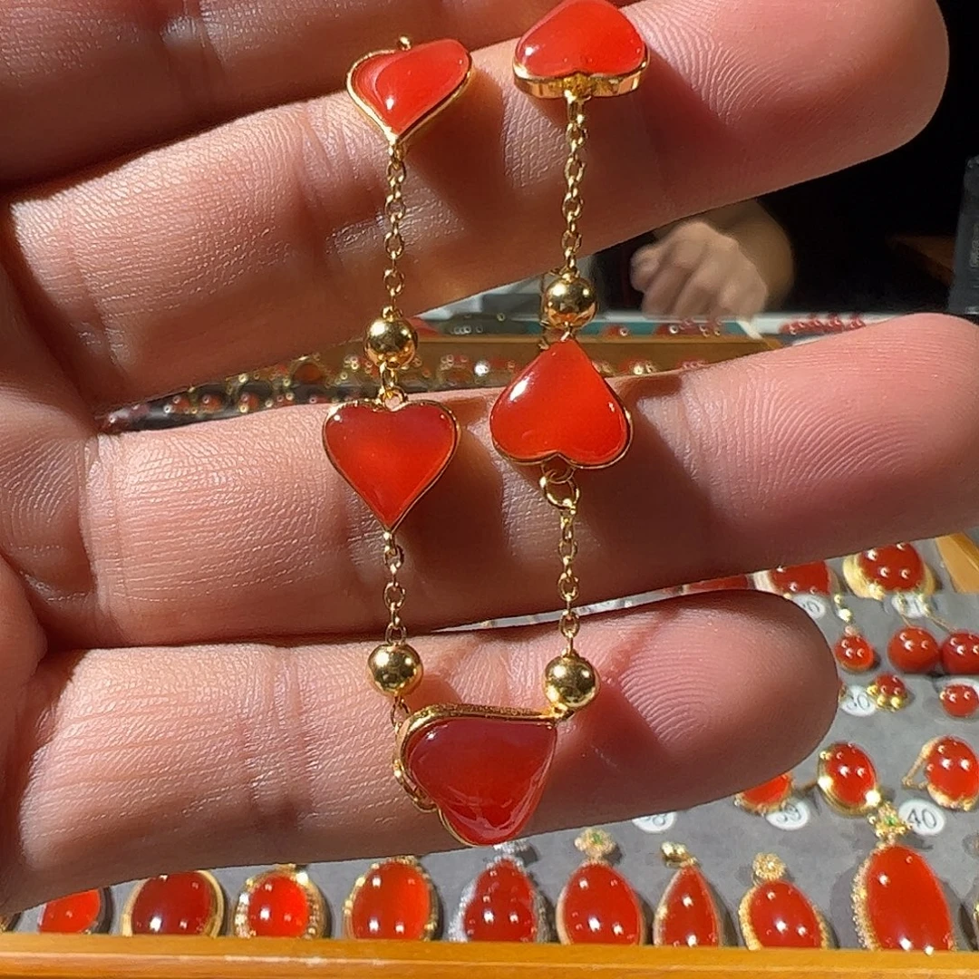 南红玛瑙银S925镶嵌手链