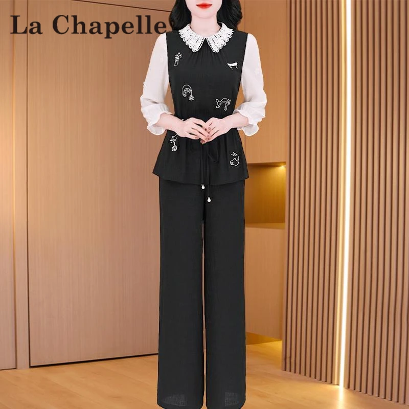 【拉夏】休闲小香风减龄时尚套装2025早秋气质修身新款贵夫人两件套