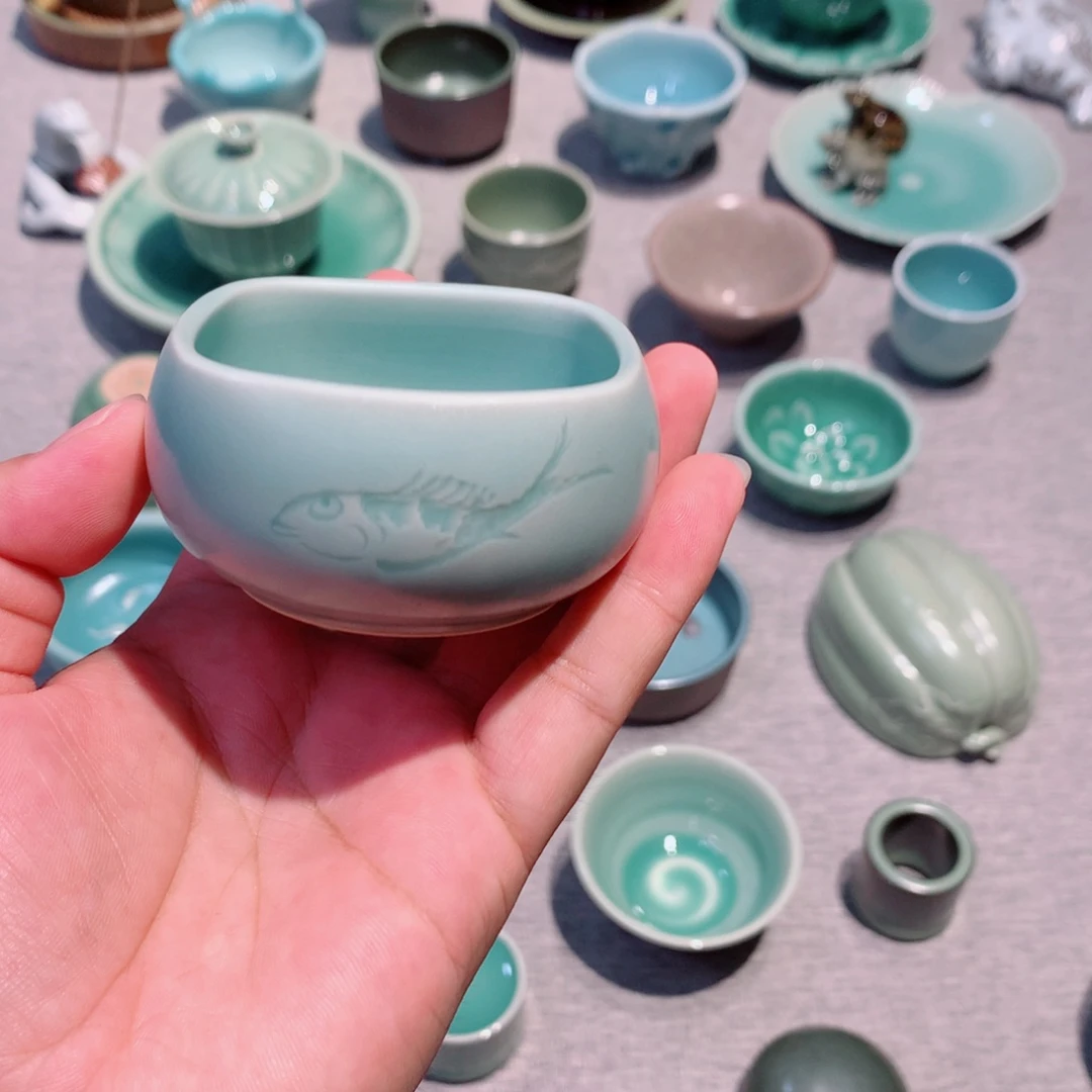 小***哥龙泉青瓷茶具杯子