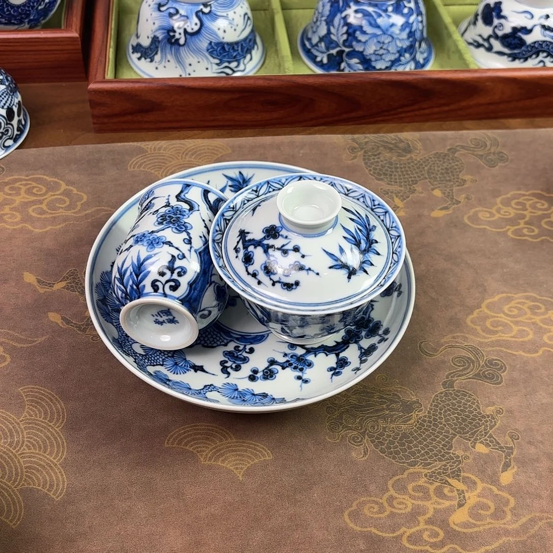 人***！盖碗陶瓷景德镇手绘茶器福利套组