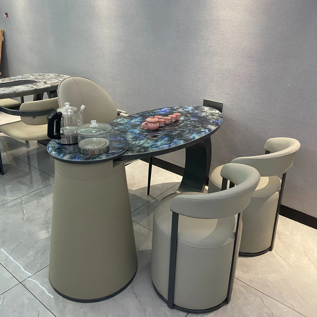 新款】岩板茶台轻奢意式家用办公室极简约现代客厅一体阳台泡茶桌