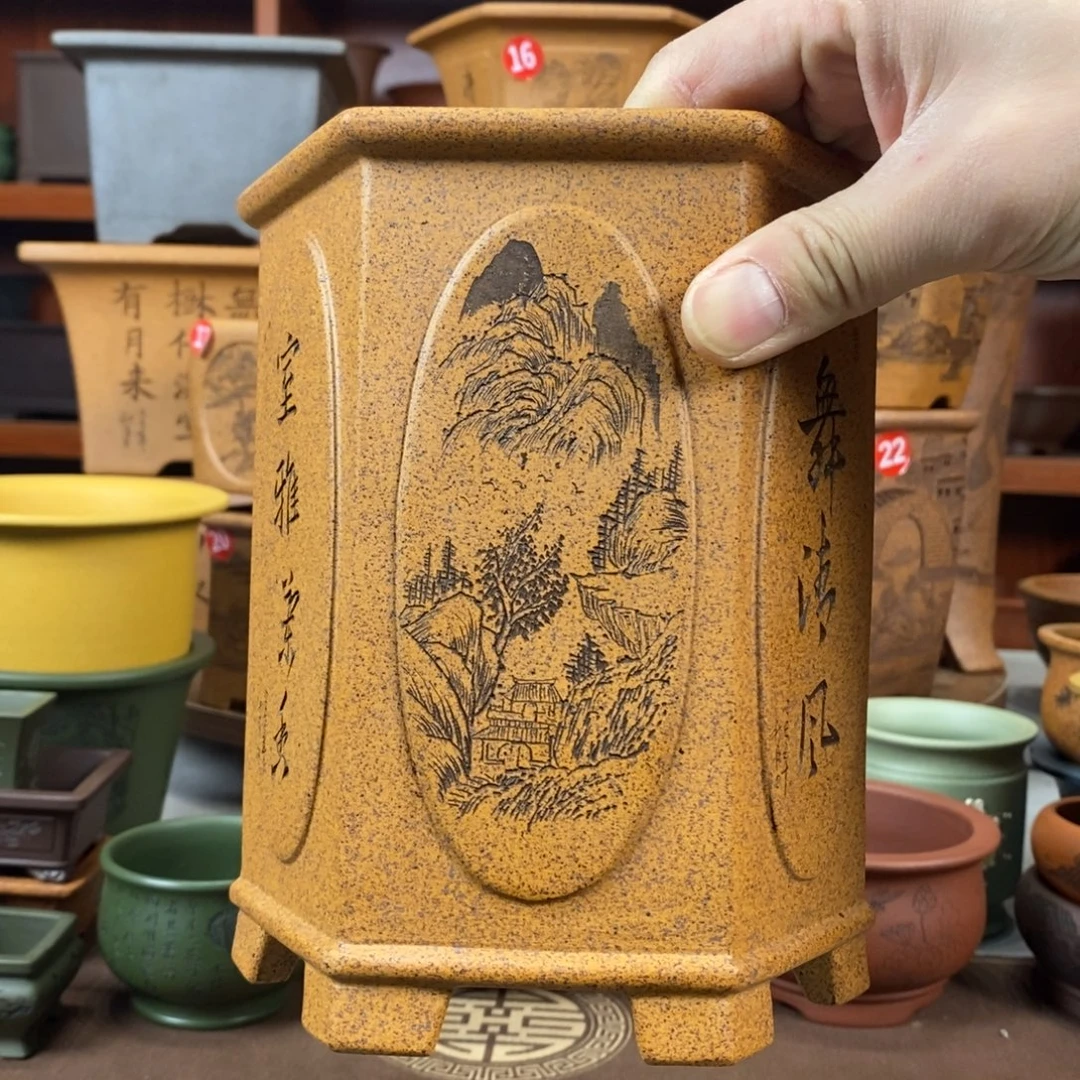 玫***花随单一起紫砂花盆