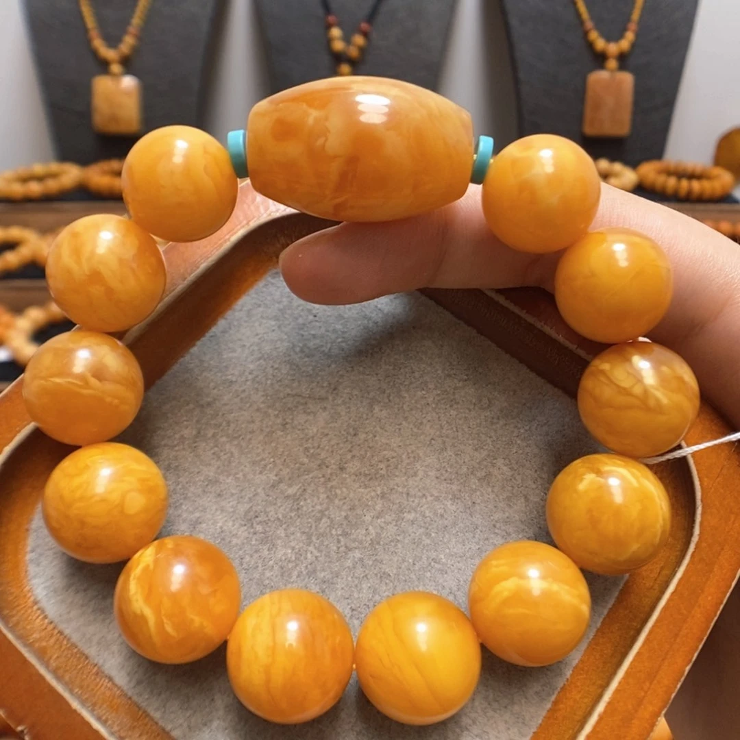 未镶嵌蜜蜡手链蜜蜡