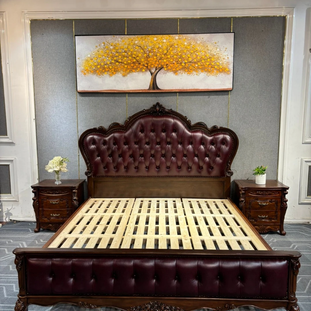 DC223大床2100*2160*1620孔距96床边2米美式轻奢简约古典