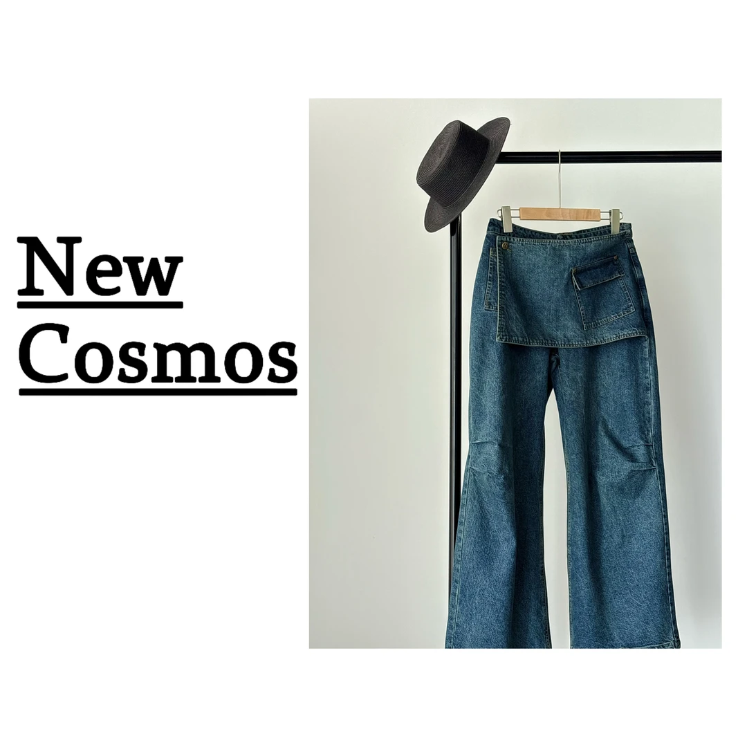 【NEW COSMOS】 秋季轻职风厚款薄款牛仔裤阔腿裤休闲宽松秋装H0518