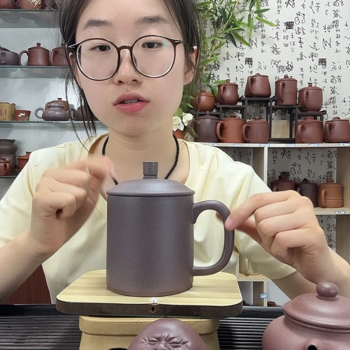 茶杯紫砂原矿鲨皮青正气办公杯色差500CC左右没礼盒