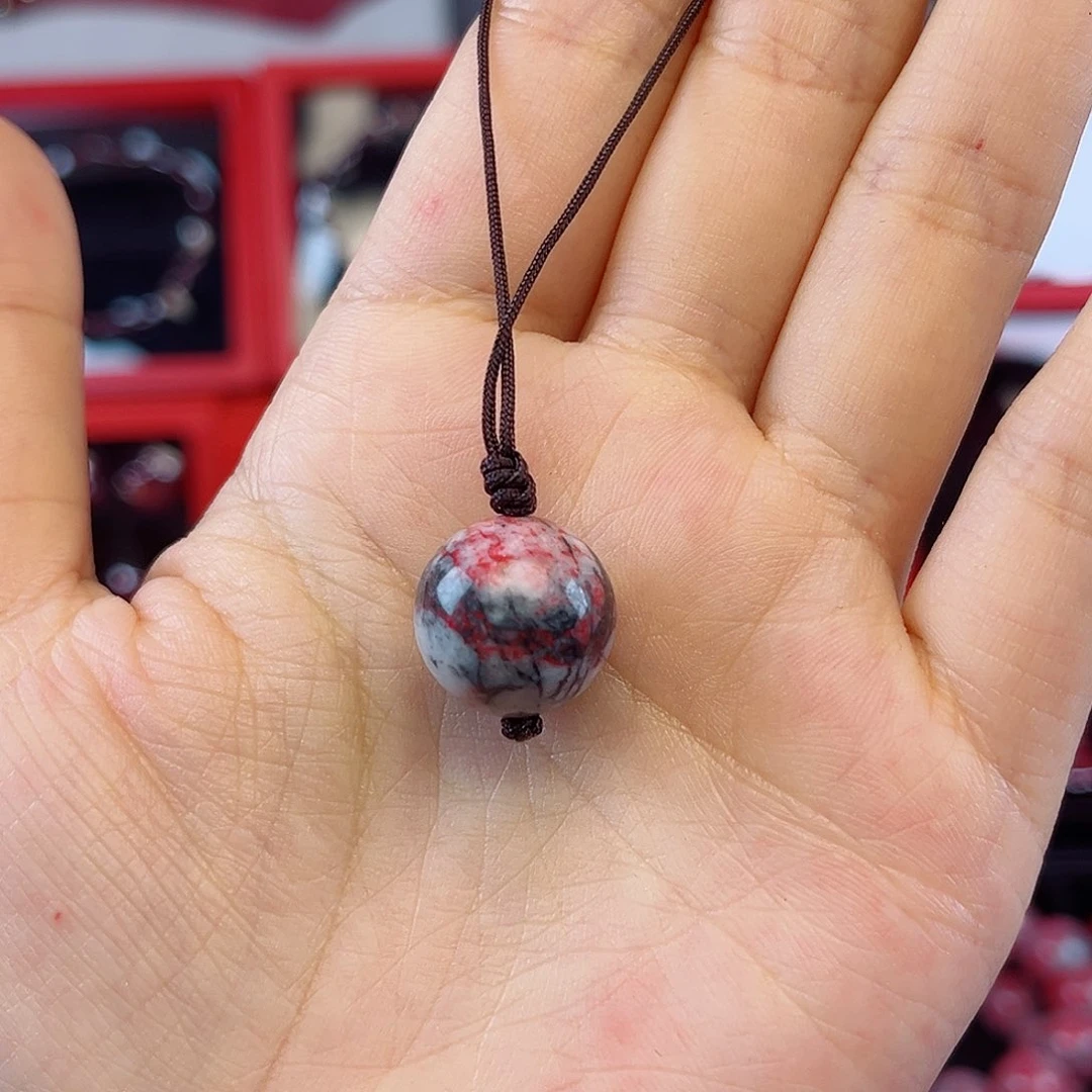 天然辰砂手机挂件