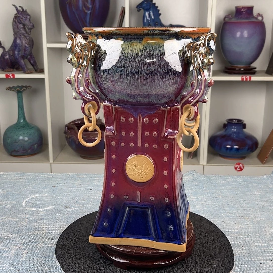 瓷片聚宝盆大师作品