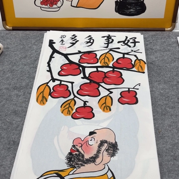 国画手绘禅意画一物一拍
