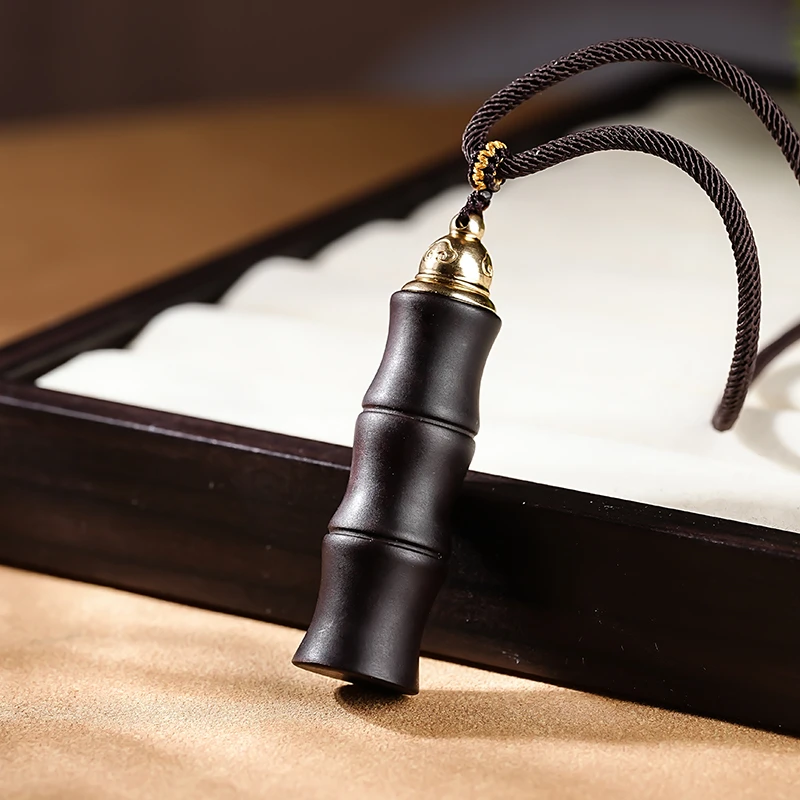 雷 玉化枣木竹子吊坠-542889