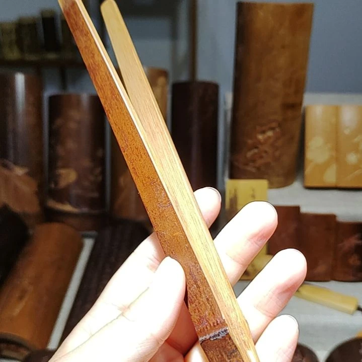 竹竹雕茶夹手把件