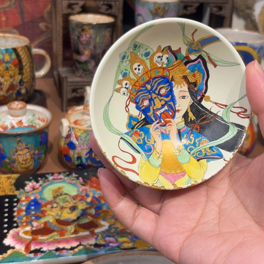 手工手绘扎基茶杯