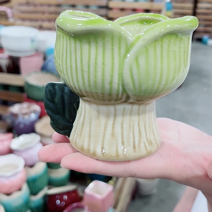 有孔，凑10元包邮陶瓷花盆发货！