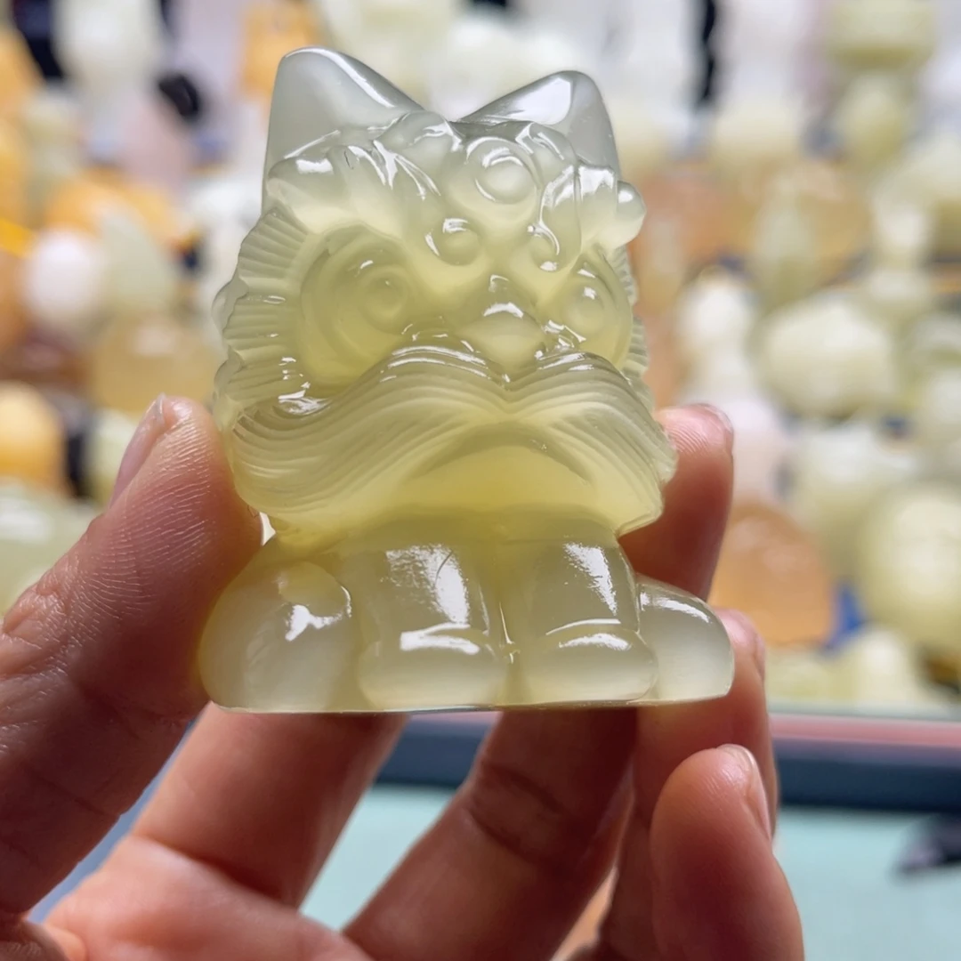 用***4玉天然桌面小摆件