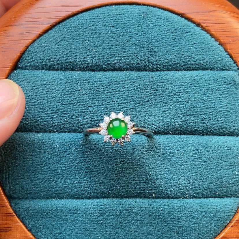 【闪购商品】翡翠戒指银S925镶嵌兮兮