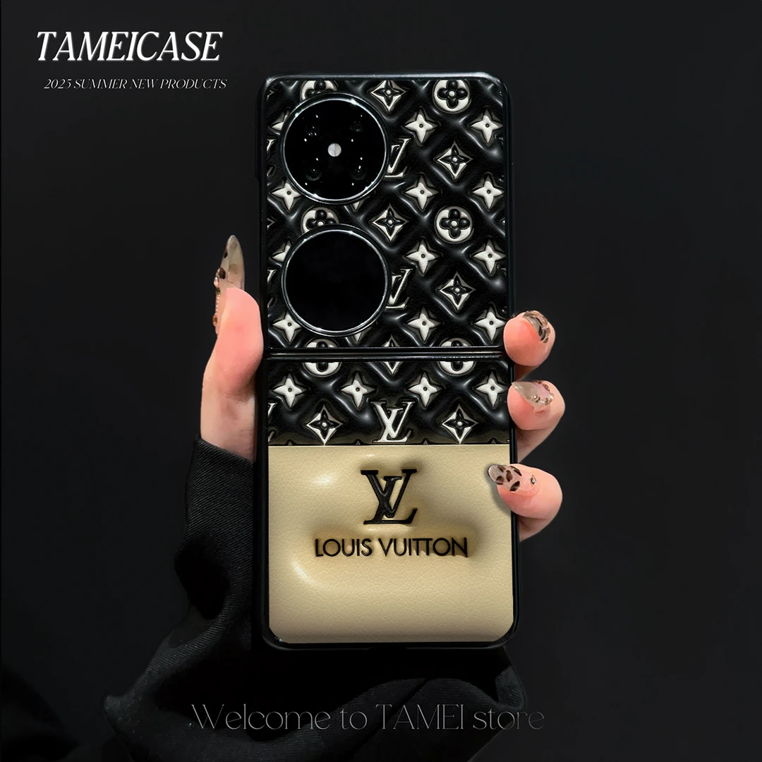 高级拼接羊皮适用华为pocket2手机壳FINDN3FLIP折叠屏华为pockets