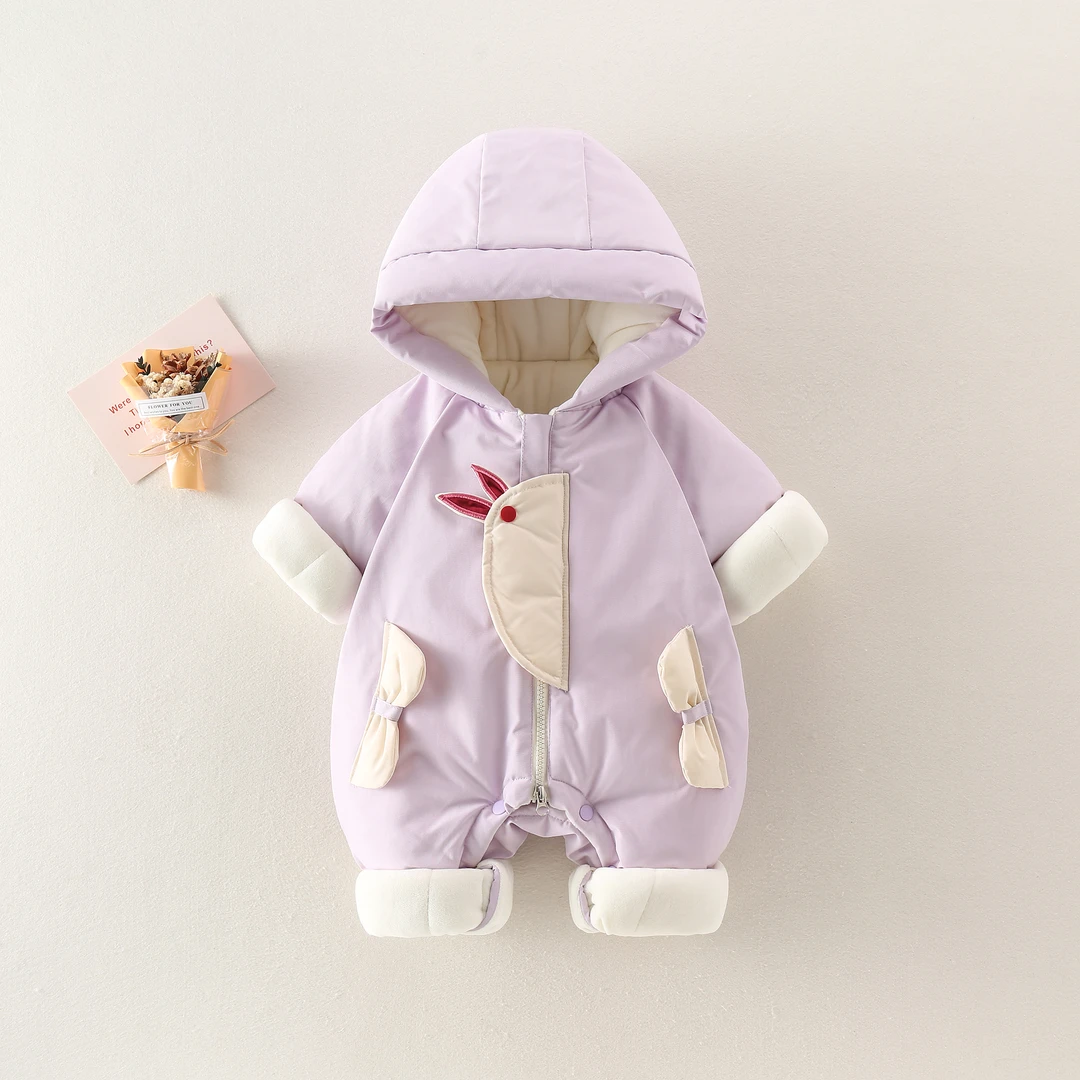 【小兔子】婴儿冬季加绒加厚连体衣棉服宝宝衣服超萌可爱冬装外出服