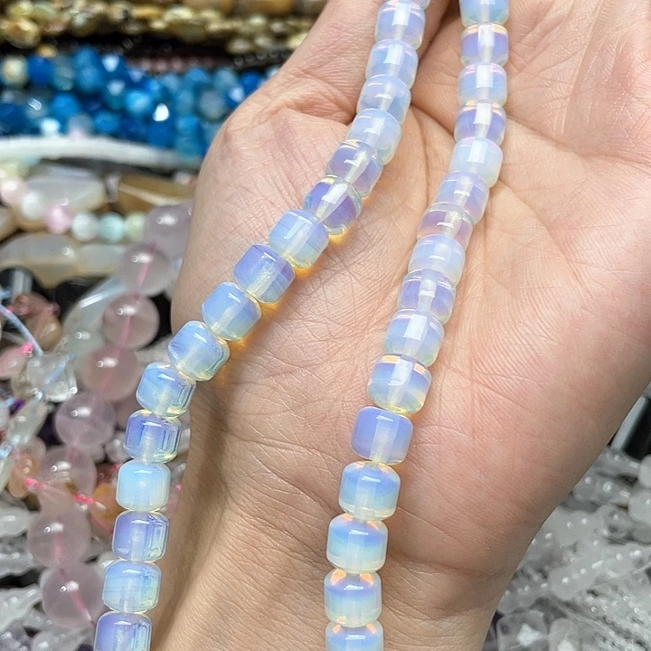 玛瑙/玉髓合金珠宝半成品一条9mm蛋白石lao xing